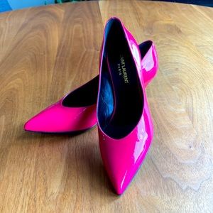 Saint Laurent Paris Patent Leather Pump, size 37.5, NWOT